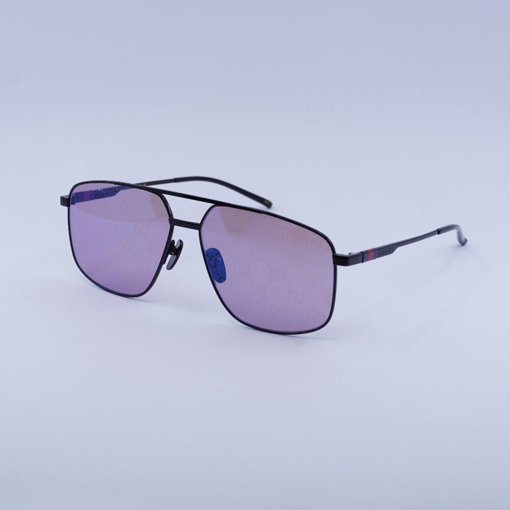🕶️ New Gucci GG1676S 005 Sunglasses - Black Frame, Violet Lenses